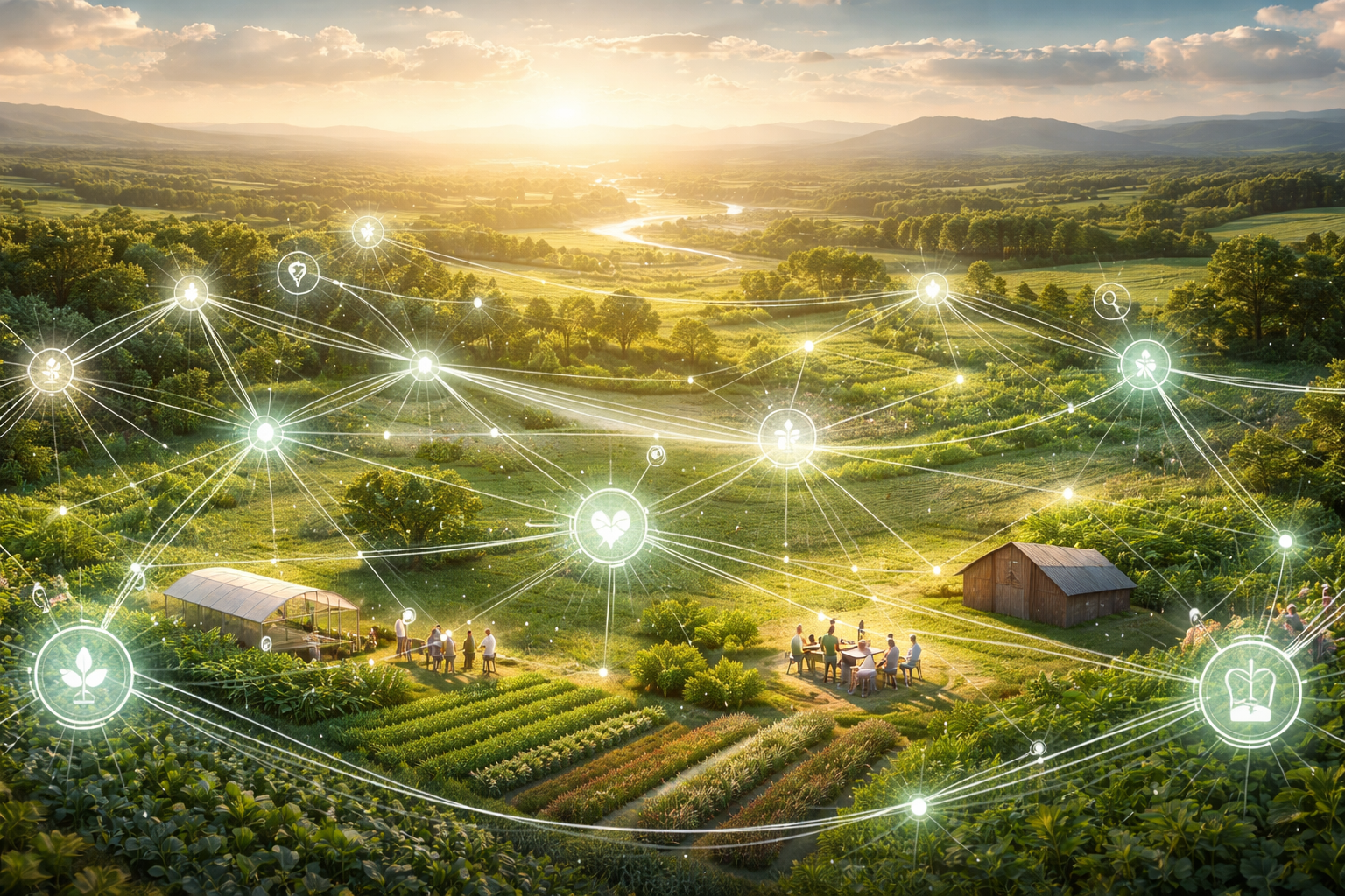 A visual representation of shared knowledge and interconnected systems